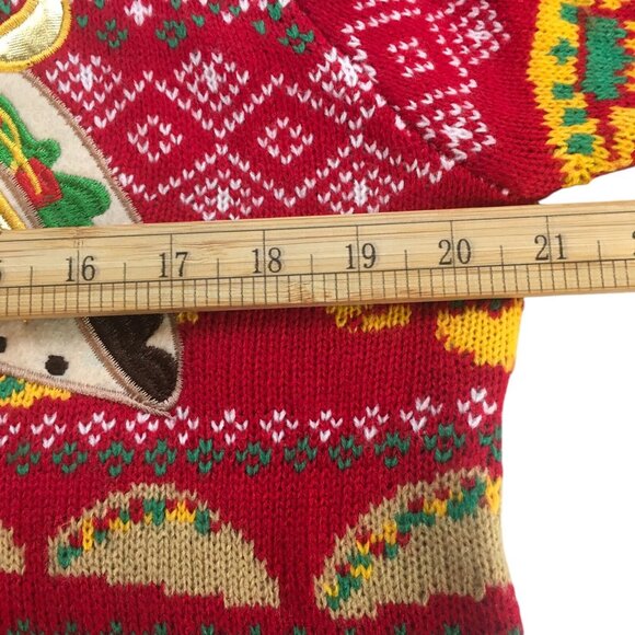 Christmas Sweater Tacos  Unisex Men Women Ugly Mexican Fiesta Size Medium - Picture 6 of 13